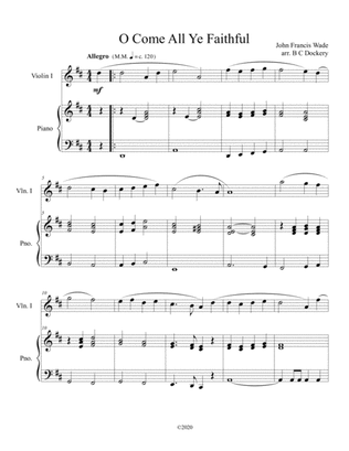 O Come All Ye Faithful (violin solo) with optional piano accompaniment