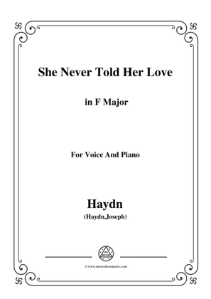 Haydn-She Never Told Her Love in F Major, for Voice and Piano