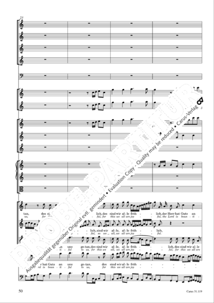 Praise the Lord, O Jerusalem (Preise, Jerusalem, den Herrn) 4-Part scores gallery preview page 51