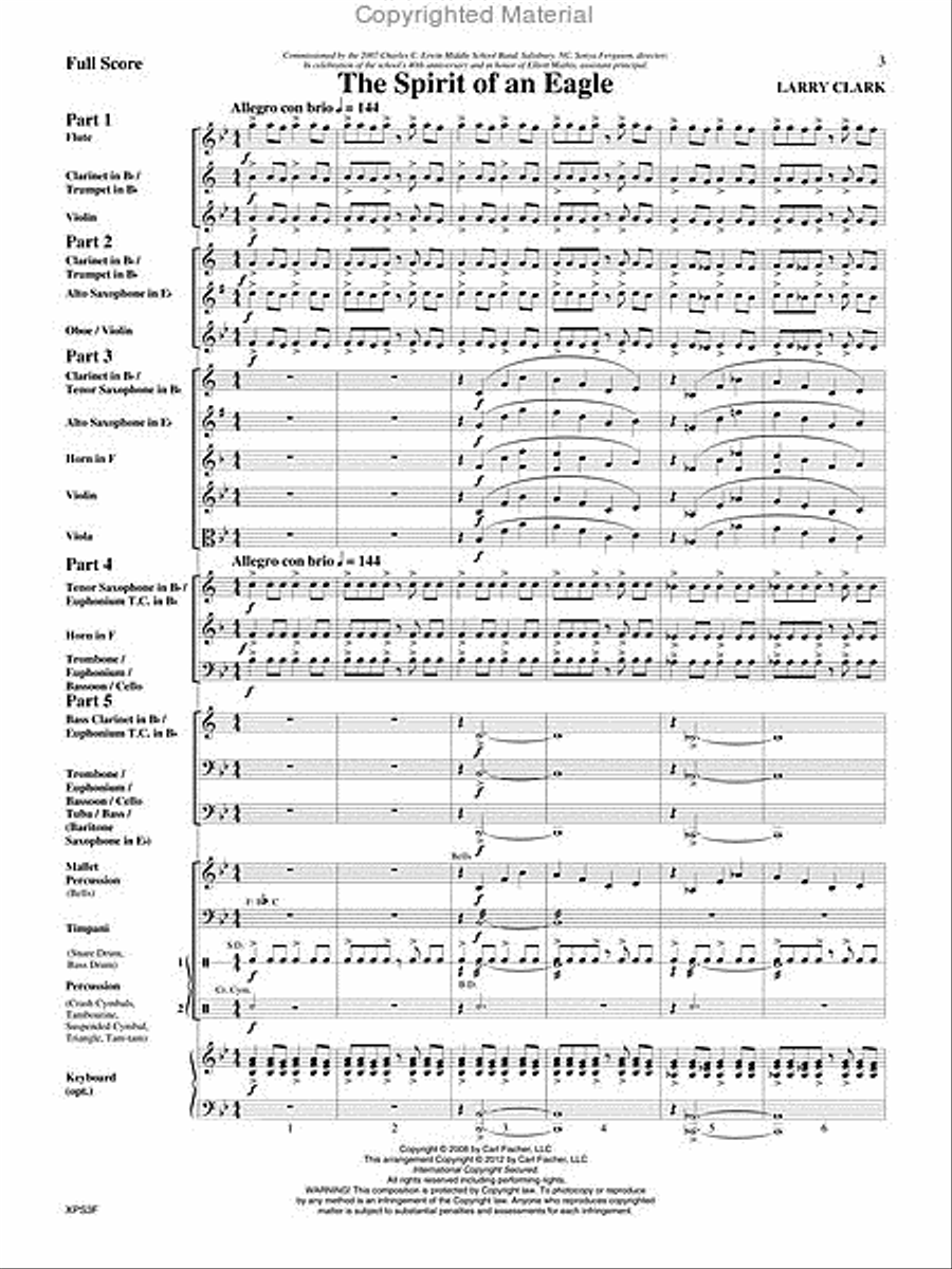 The Spirit of an Eagle Concert Band scores gallery preview page 2