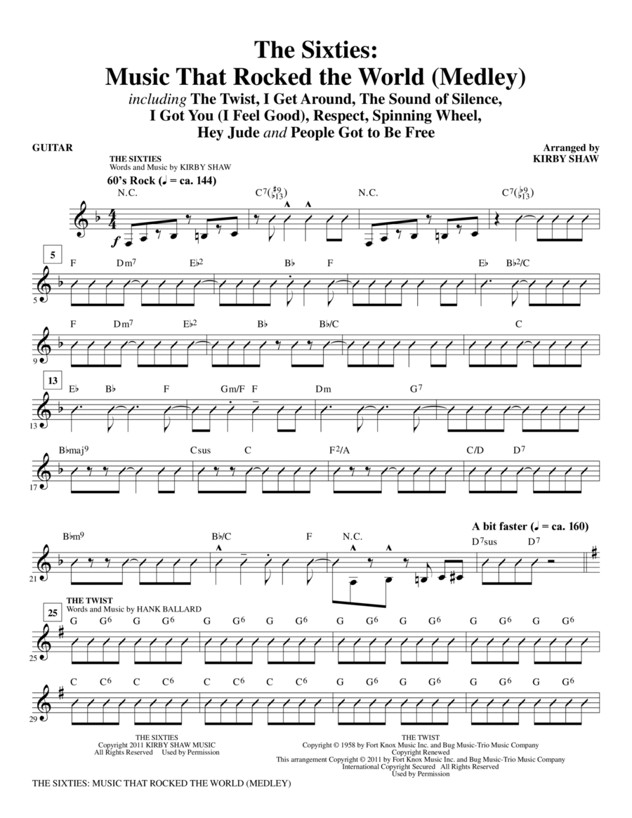 The Sixties: Music That Rocked The World - Guitar Choir scores gallery preview page 1