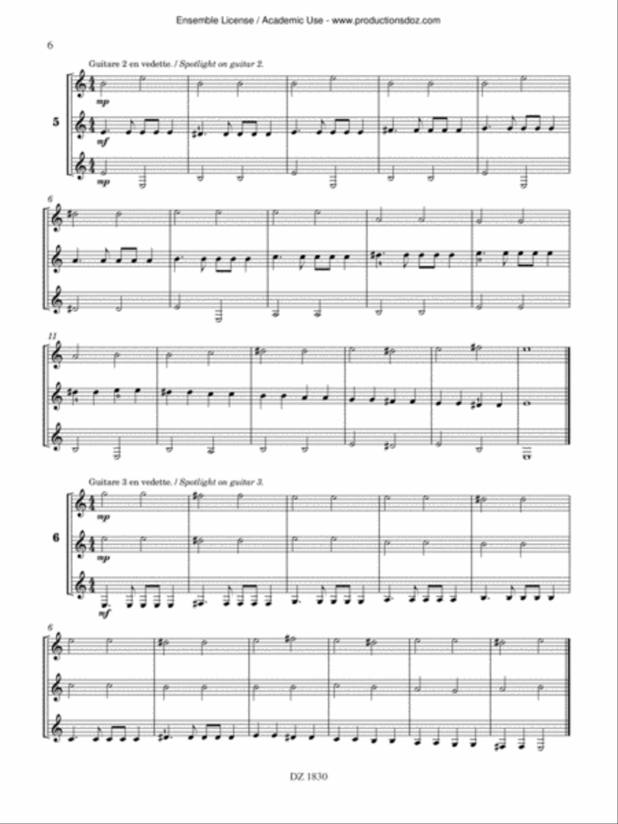 Ma guitare, mon band (cahier du professeur) vol. 2 Classical Guitar scores gallery preview page 6