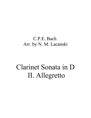 Book cover for Clarinet Sonata in D II. Allegretto