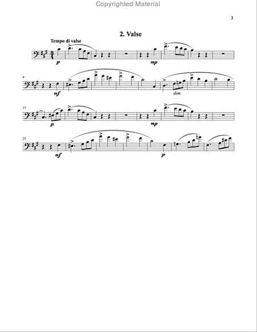 Four Pieces Op. 40 for Euphonium and Piano Euphonium scores gallery preview page 3