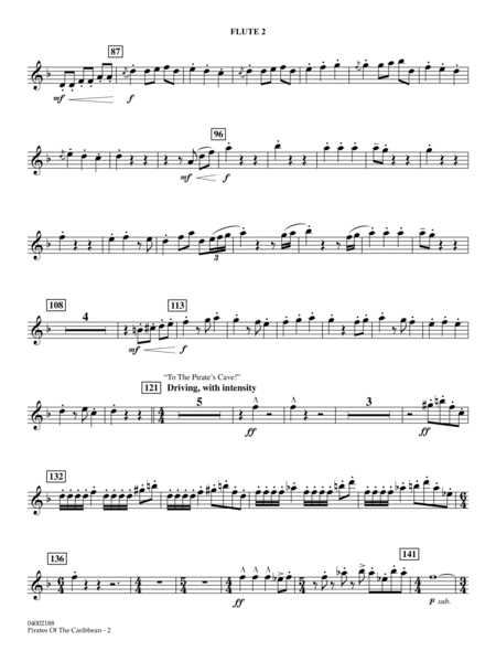 Pirates Of The Caribbean (Symphonic Suite) (arr. John Wasson) - Flute 2