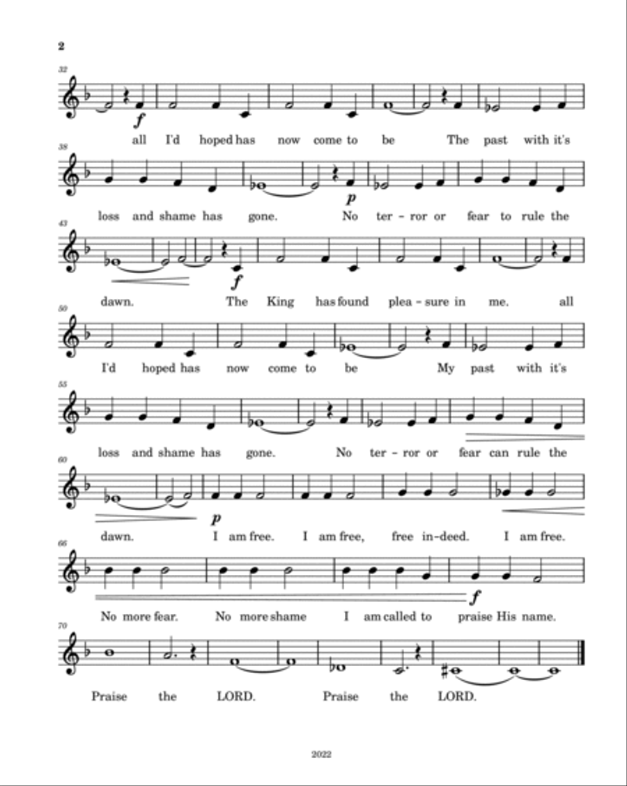 Hymn Of The Forgotten -Song Of Mephibosheth(SATB) image number null