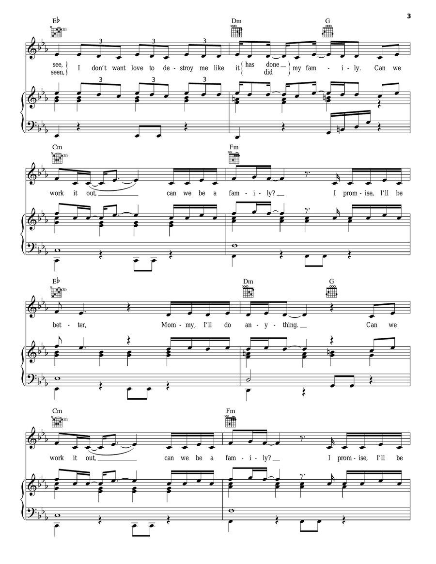 Family Portrait Piano, Vocal, Guitar scores gallery preview page 3
