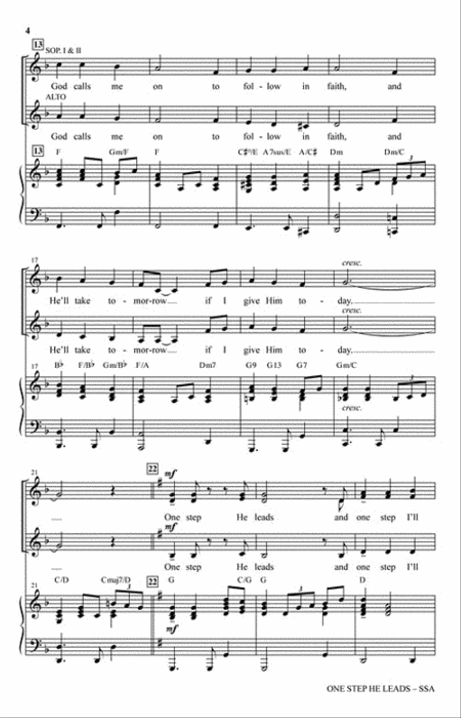 One Step He Leads One Step He Leads SSA scores gallery preview page 4