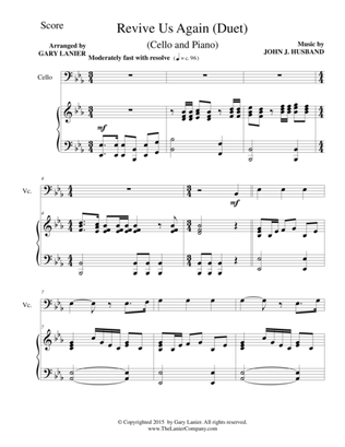 REVIVE US AGAIN (Duet – Cello and Piano/Score and Parts)