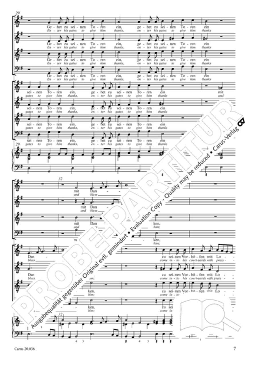 Shout to the Lord, all the earth (Jauchzet dem Herren, alle Welt) 4-Part scores gallery preview page 8