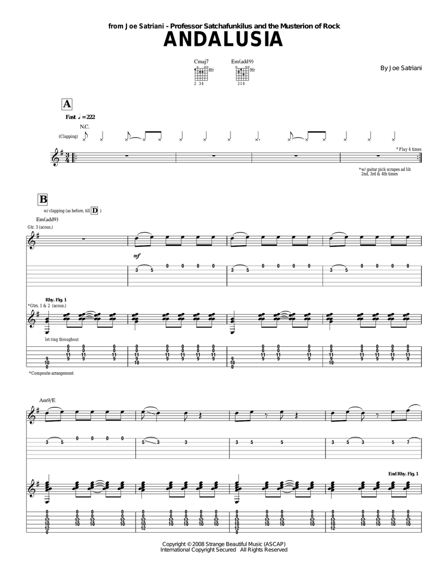 Andalusia Acoustic Guitar scores gallery preview page 1
