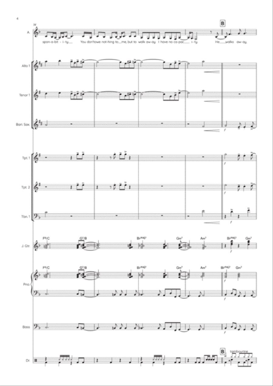 Tears Dry On Their Own Jazz Ensemble scores gallery preview page 5