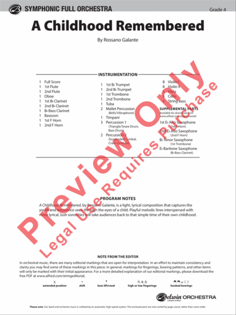 A Childhood Remembered Full Orchestra scores gallery preview page 2