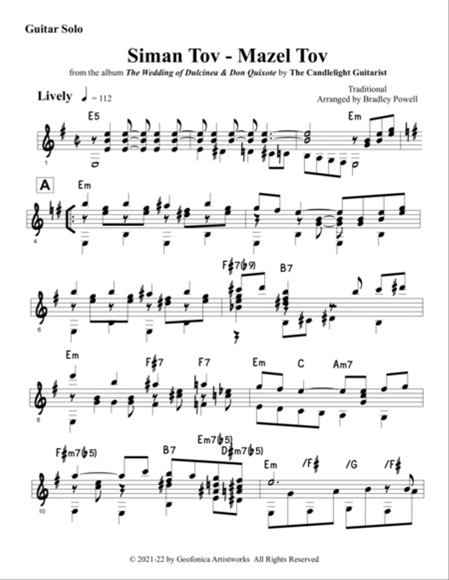 Siman Tov, Mazel Tov (guitar solo) Guitar Solo scores gallery preview page 2
