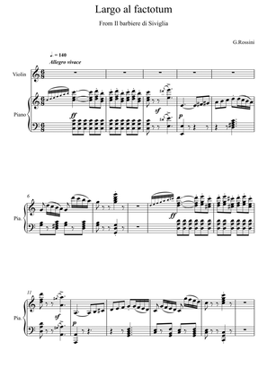Gioachino Rossini - Largo al Factotum - Il barbiere di Siviglia (Violin Solo)