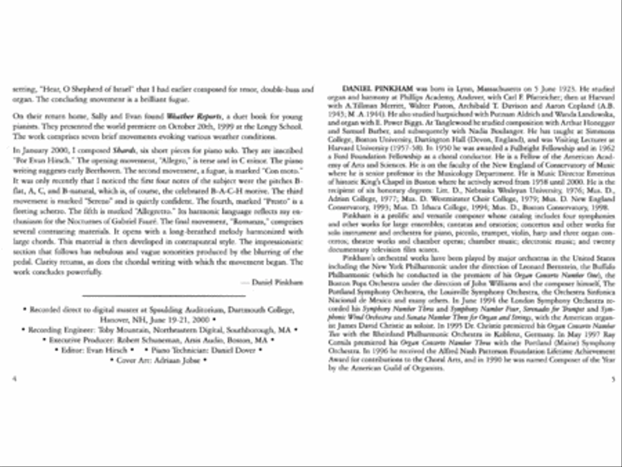Daniel Pinkham: Piano Music, Volume I Piano scores gallery preview page 4