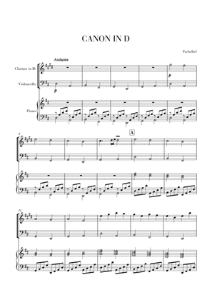 Book cover for Canon in D for Clarinet in Bb, Cello and Piano