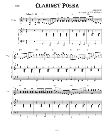 Clarinet Polka for Fiddle Solo image number null