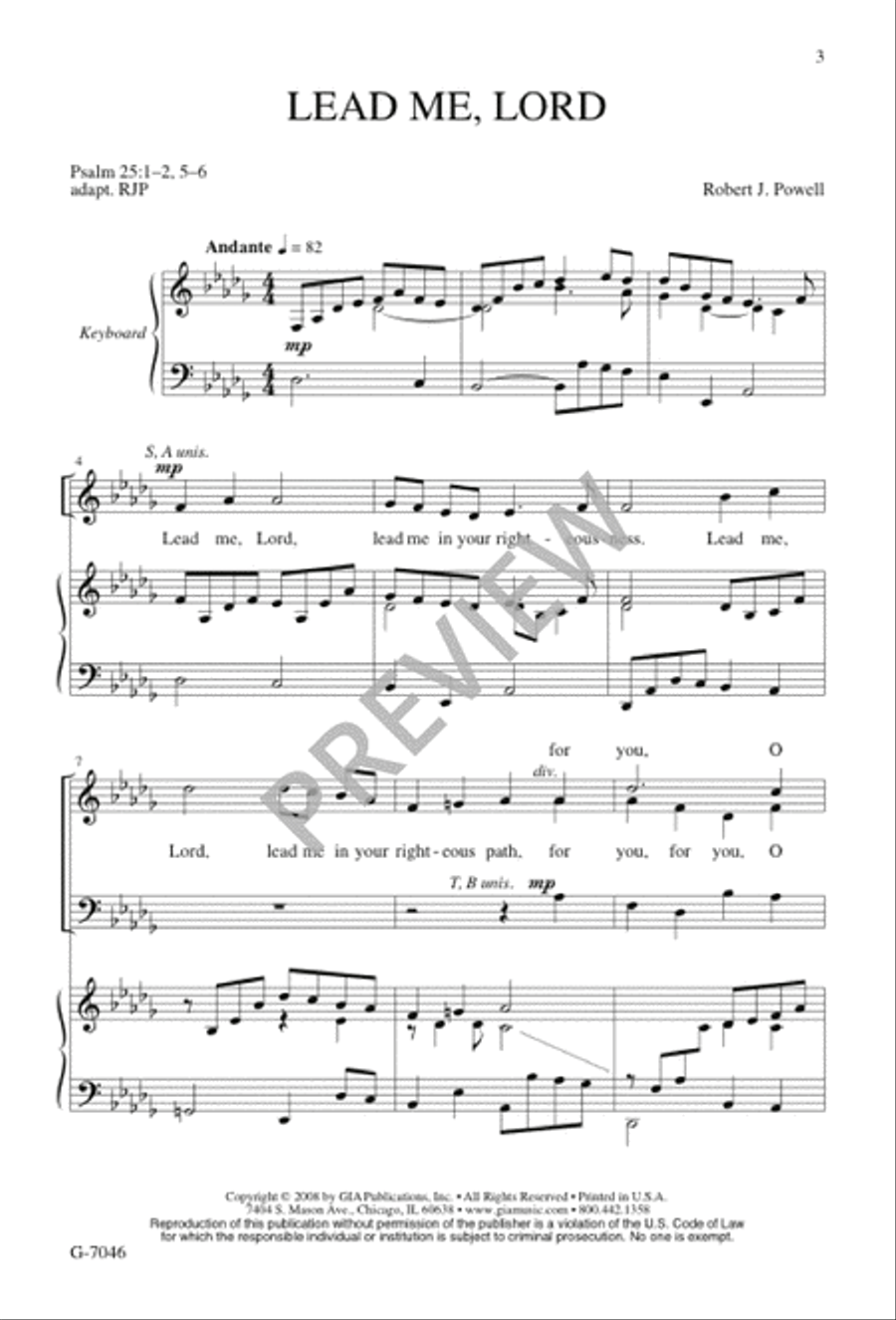 Lead Me, Lord 3-Part scores gallery preview page 2