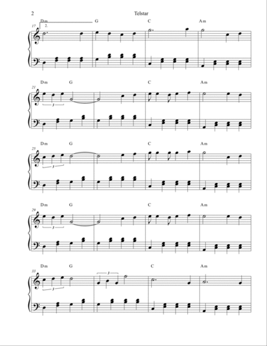Telstar Telstar Easy Piano scores gallery preview page 2