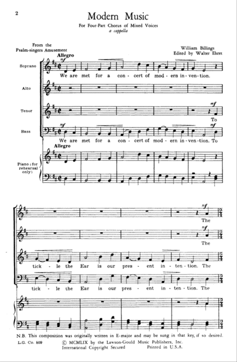 Modern Music Choir scores gallery preview page 1