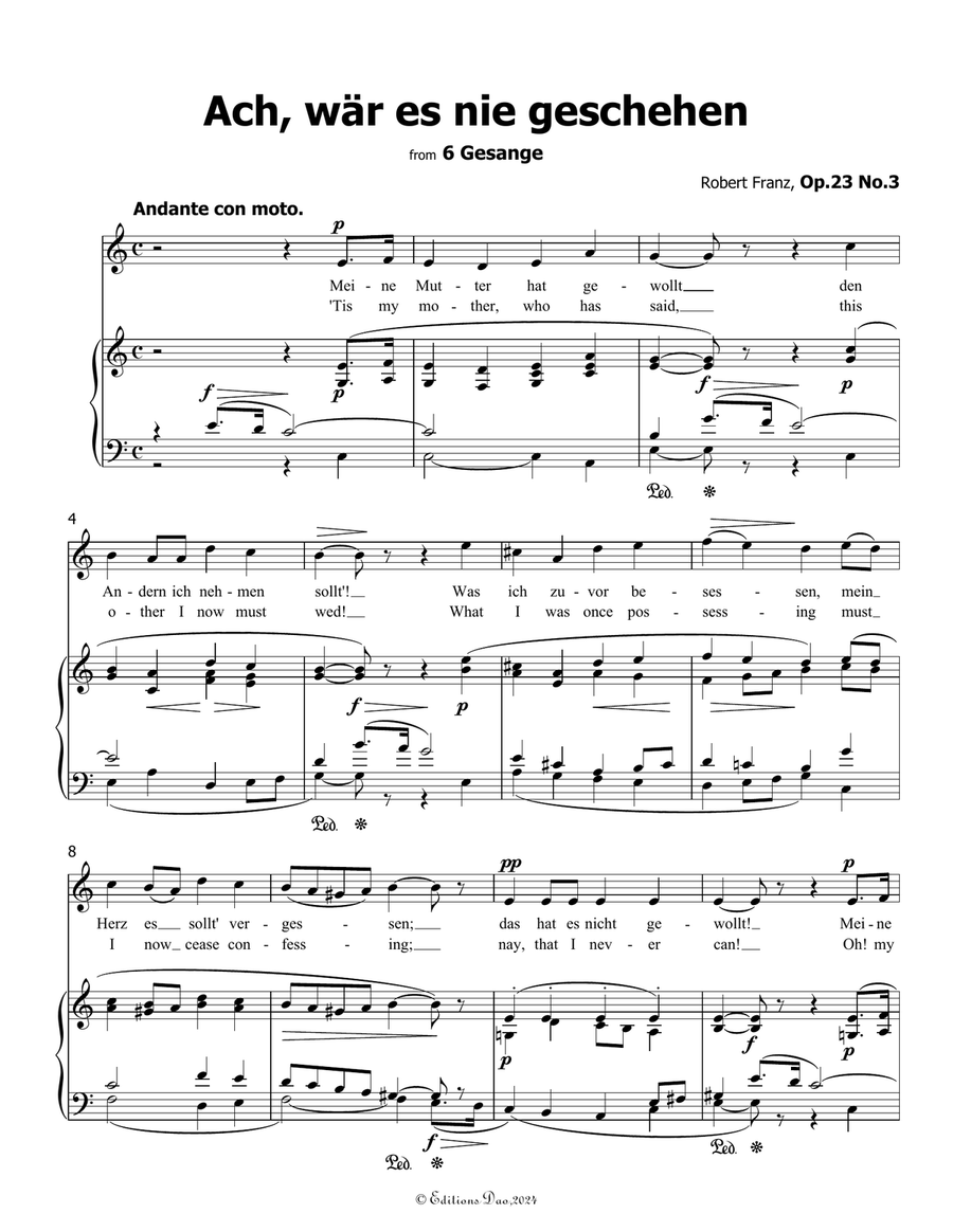 Ach, war es nie geschehen, by Robert Franz, in a minor Voice scores gallery preview page 3