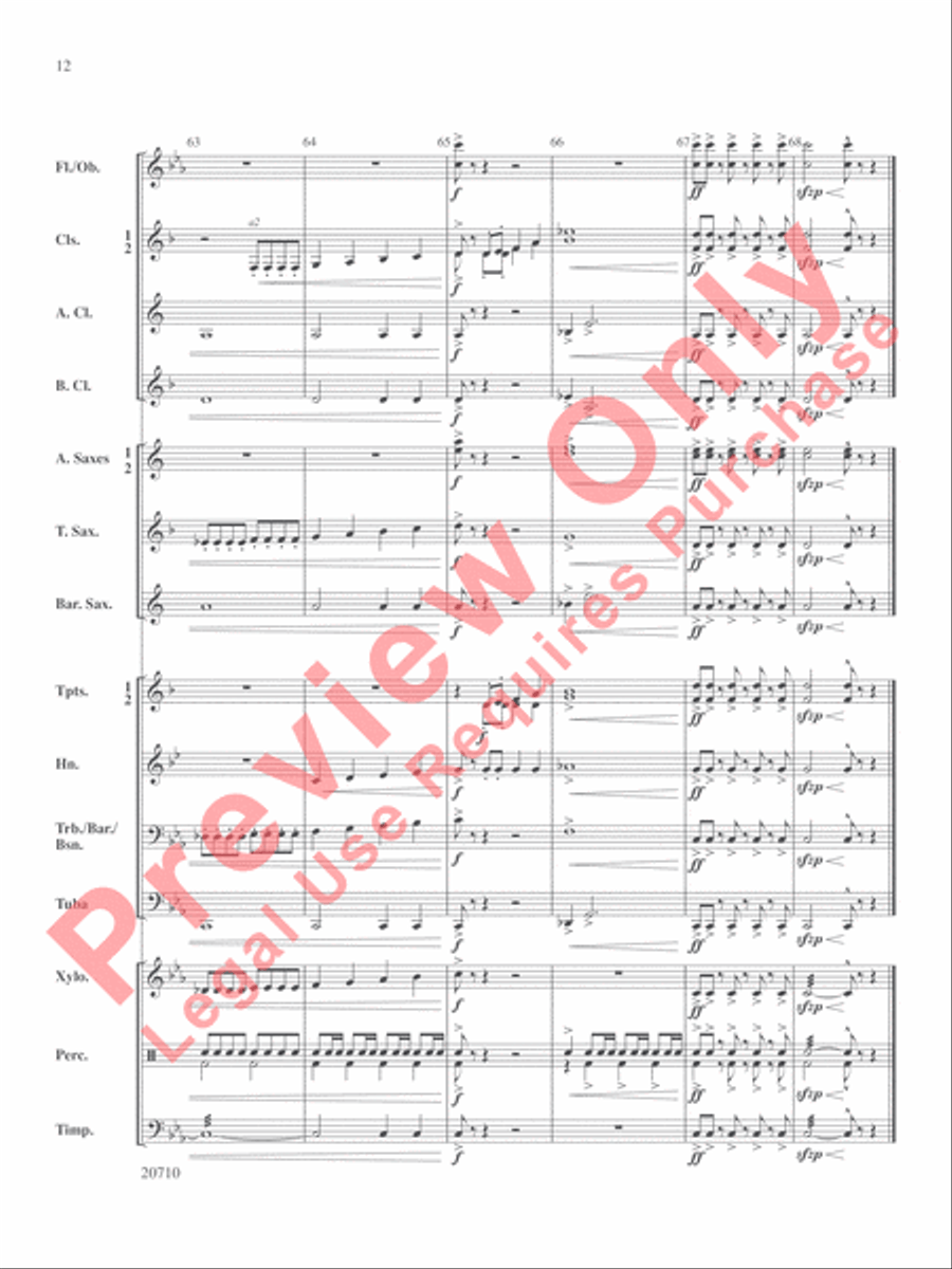 In Darkest Night Concert Band scores gallery preview page 13