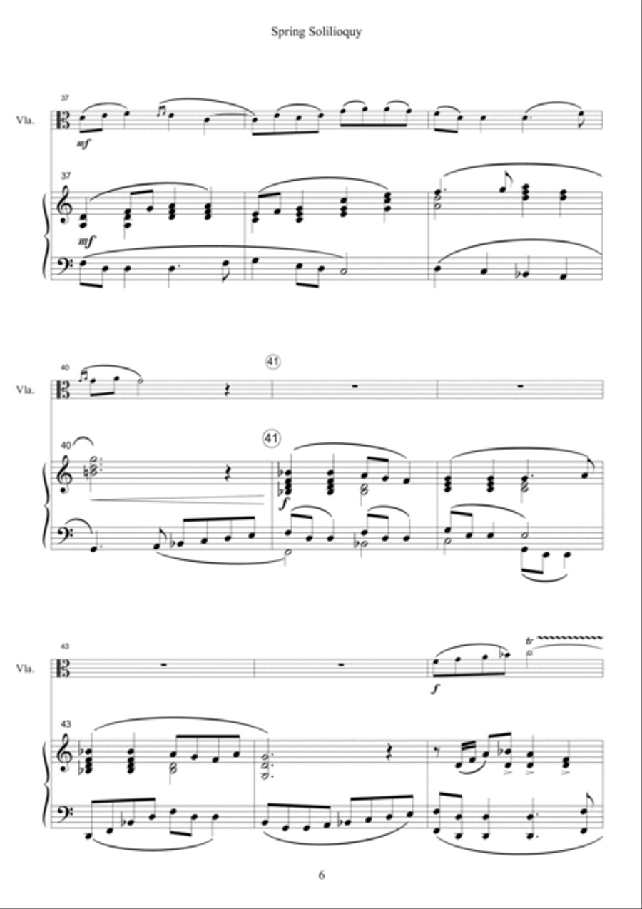 Spring Soliloquy - Viola Viola scores gallery preview page 6