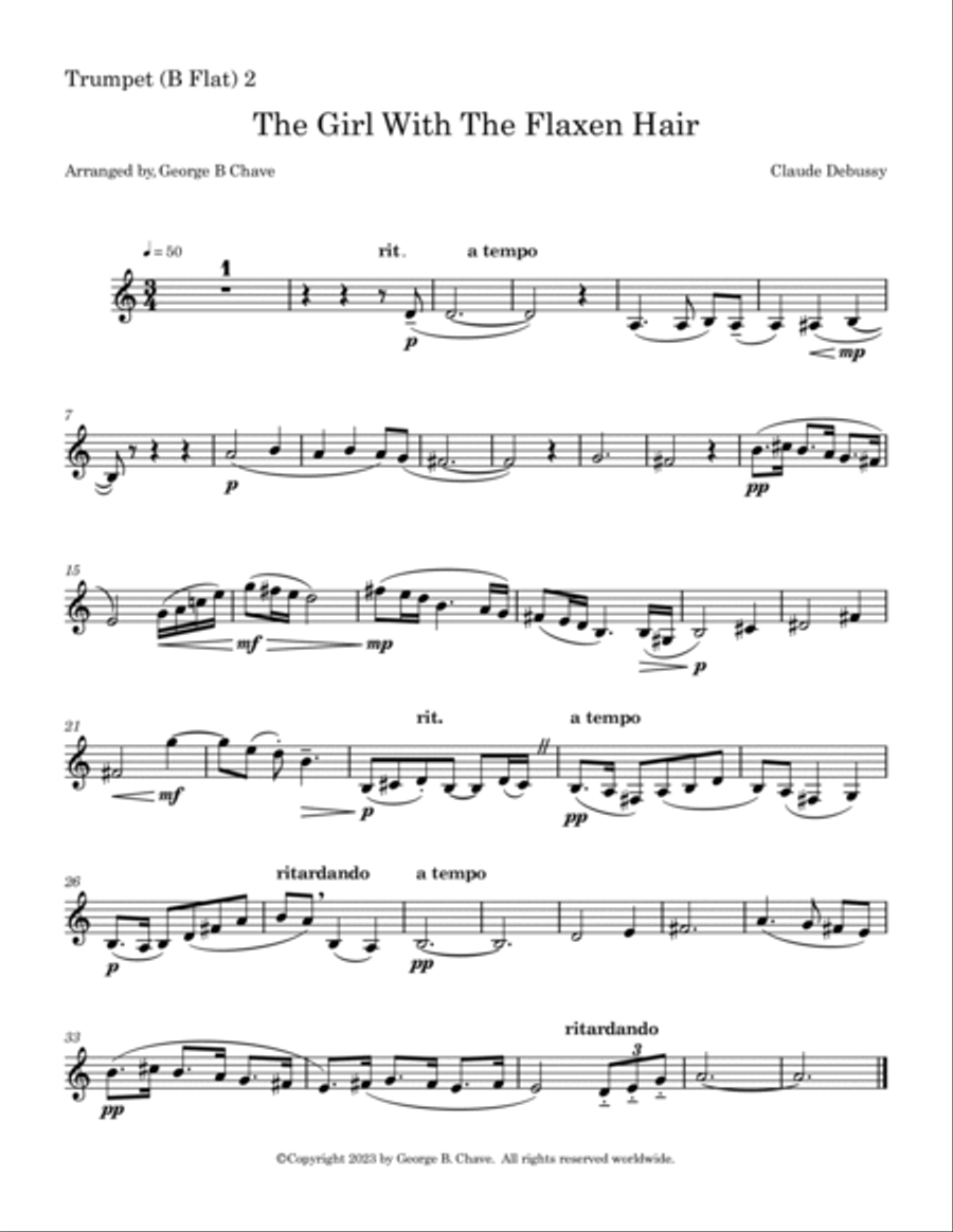 Three Debussy Preludes (brass quintet) Brass Quintet scores gallery preview page 6