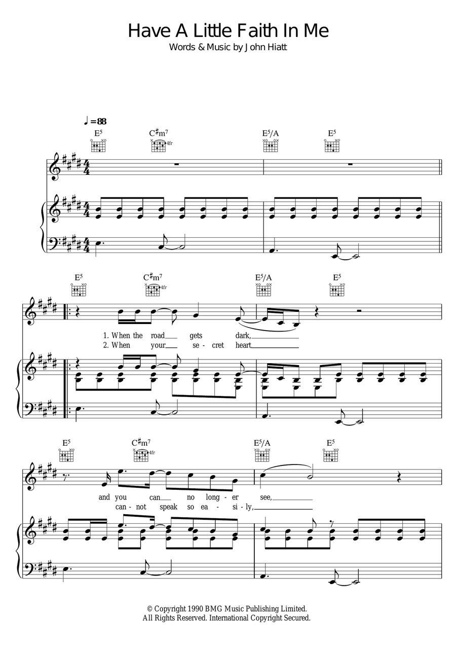 Have A Little Faith In Me Piano, Vocal scores gallery preview page 1