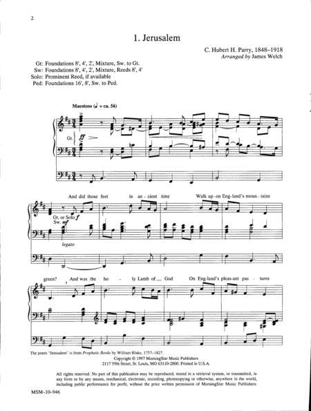 Two Regal Settings by English Composers
