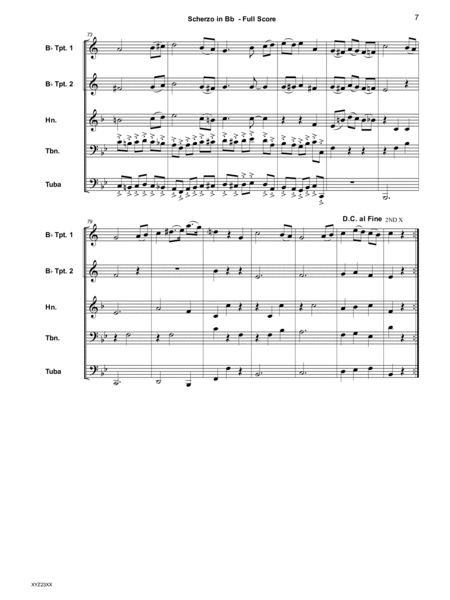 Scherzo in Bb Arranged for Brass Quintet image number null