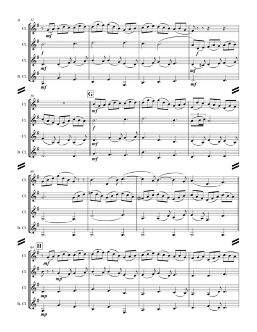 Bach - Jesu, Joy of Man’s Desiring (for Clarinet Quartet) Clarinet Quartet scores gallery preview page 5