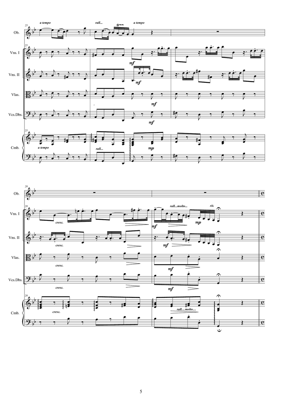 Handel - Oboe Concerto in G minor HWV 287 for Oboe, Strings and Continuo Chamber Orchestra scores gallery preview page 5