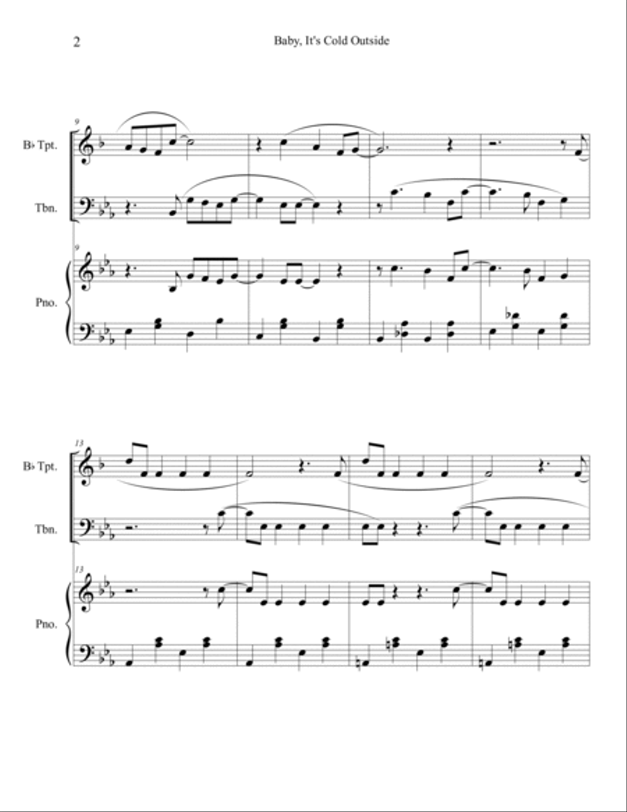 Baby, It's Cold Outside Brass Duet scores gallery preview page 2