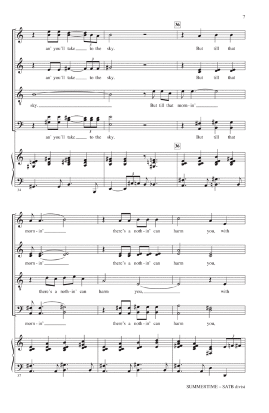 Summertime (arr. Mac Huff) 4-Part scores gallery preview page 6