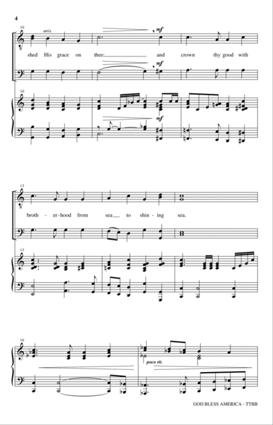 God Bless America (arr. Joseph M. Martin) TTBB scores gallery preview page 2