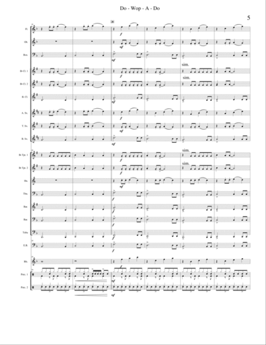 Do-Wop-A-Do Do-Wop-A-Do Concert Band scores gallery preview page 6