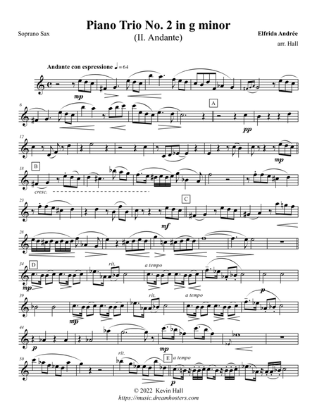 Andrée: Piano Trio No. 2 (Andante) - arr. for Sax Quartet SATB image number null