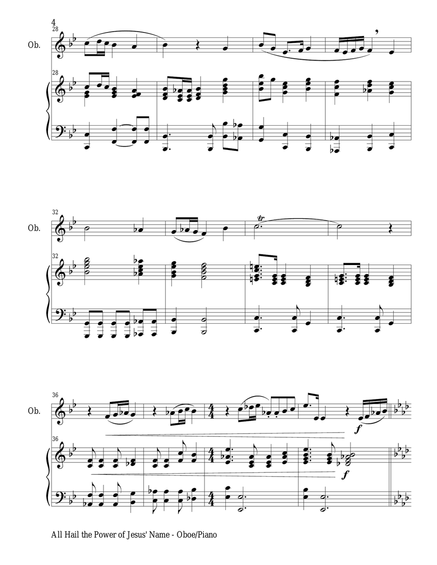 ALL HAIL THE POWER OF JESUS' NAME (Bb Clarinet/Piano and Clarinet Part) B-Flat Clarinet scores gallery preview page 5