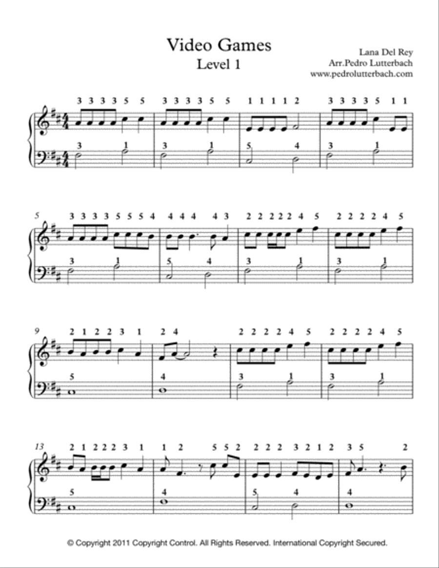 Video Games Easy Piano scores gallery preview page 1