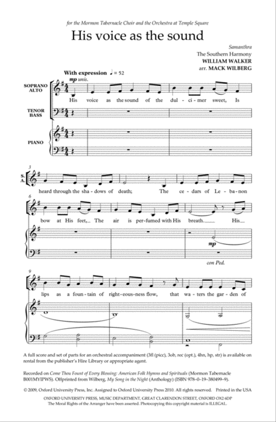 His voice as the sound His voice as the sound 4-Part scores gallery preview page 2