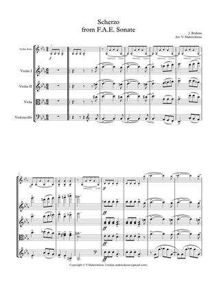 J.Brahms Scherzo from F.A.E. Sonate for Violin solo and String Quartet