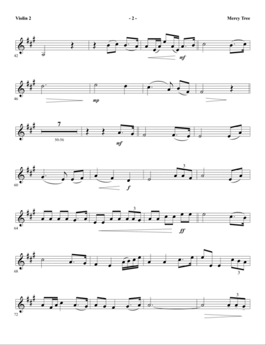 Mercy Tree - Violin 2 Choir scores gallery preview page 2