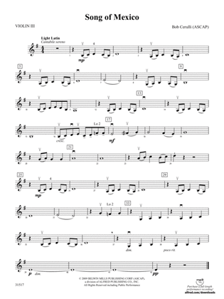 Song of Mexico: 3rd Violin (Viola [TC])