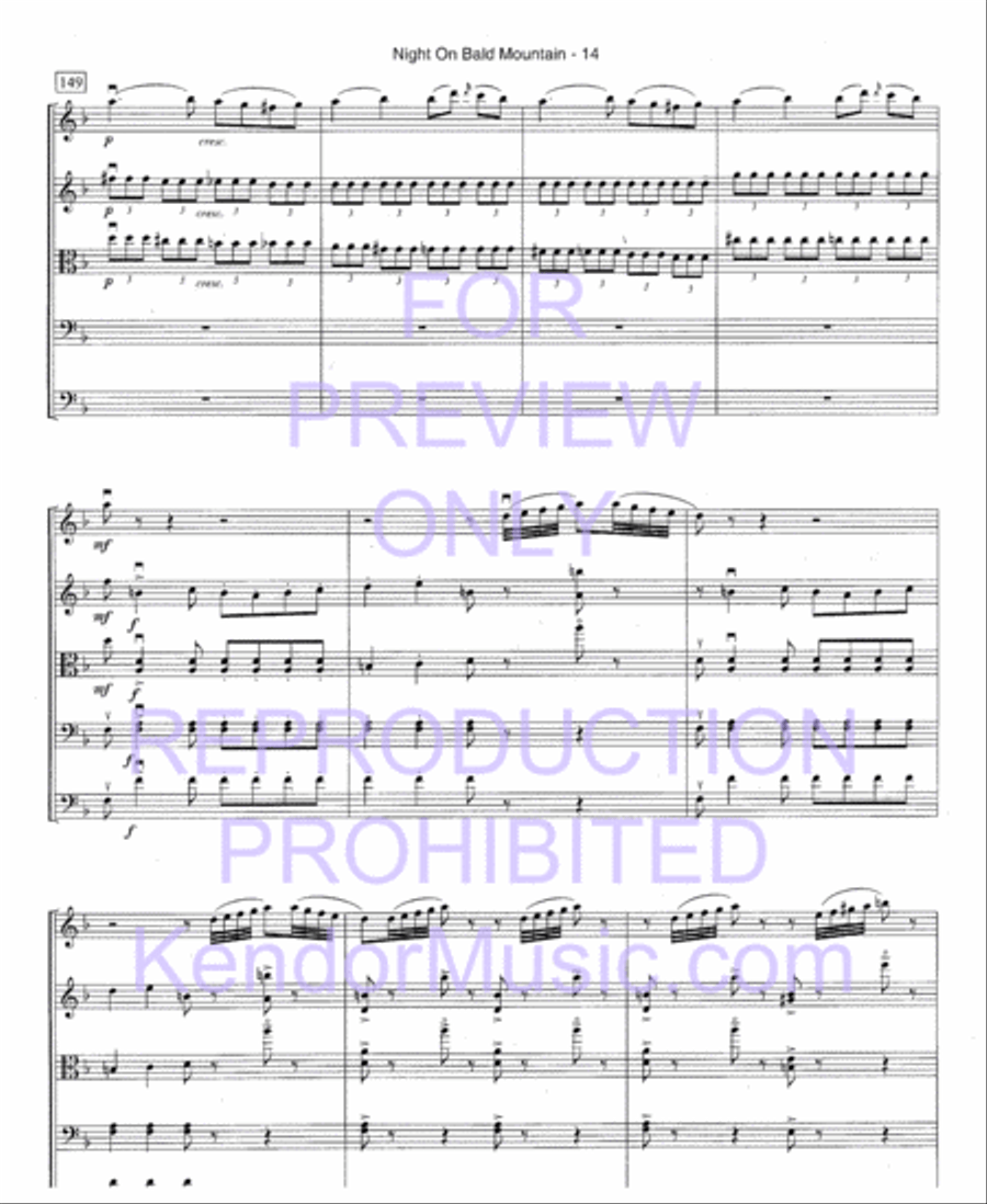 Night On Bald Mountain (Full Score) String Orchestra scores gallery preview page 17