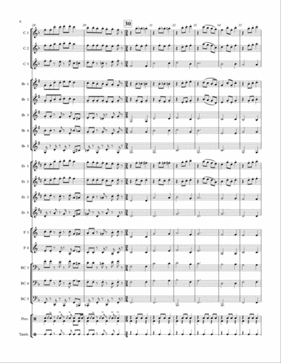 Twinkle Variants - Adaptable Quintet for Winds Concert Band scores gallery preview page 6