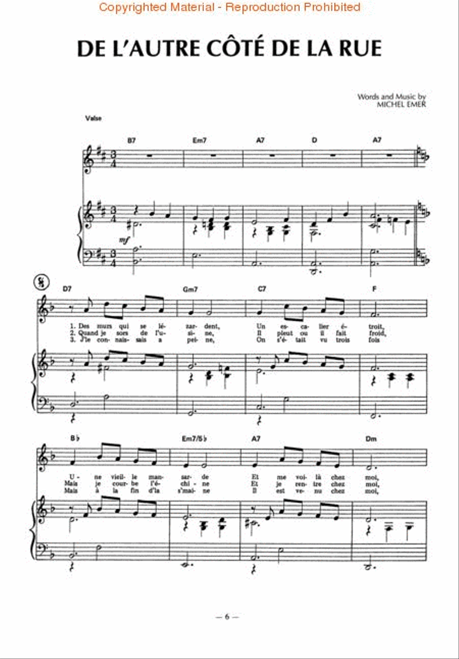 Edith Piaf Song Collection Piano, Vocal, Guitar scores gallery preview page 3