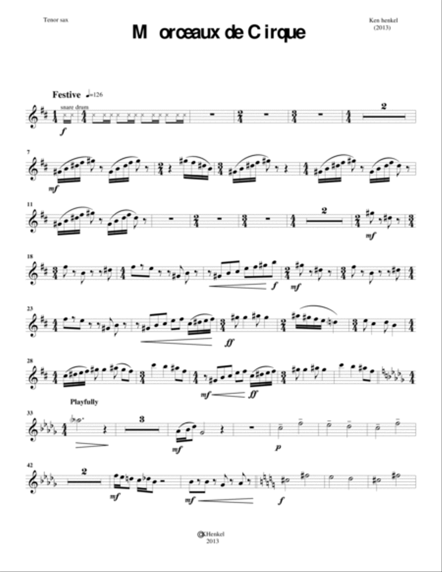 Morceaux de Cirque Chamber Music scores gallery preview page 5