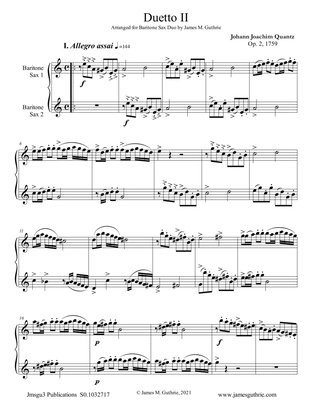 Quantz: Duetto Op. 2 No. 2 for Baritone Sax Duo